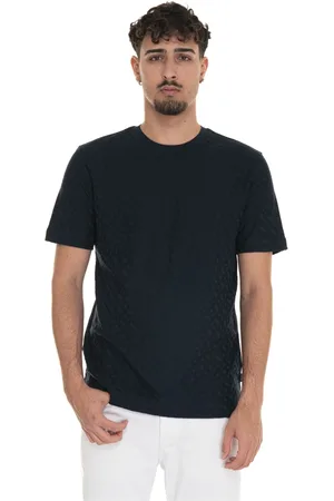 HUGO BOSS Topp, Herr, M, Bomull, T-shirt med logotyp, kortärmad och rund hals