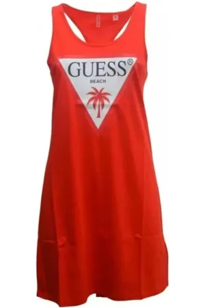 Guess Klänning, Dam, XS, Bomull, Cherry Bloom Logo Tanktop Klänning