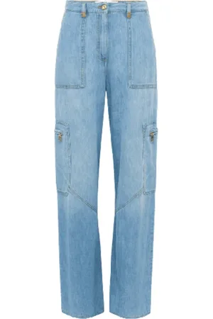 Elisabetta Franchi Jeans, Dam, W27, Bomull, Cargo jeans med juvel detalj