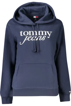 Tommy Hilfiger Sweatshirts & Hoodies, Dam, XS, Bomull, Blå Bomull Damtröja Hoodie