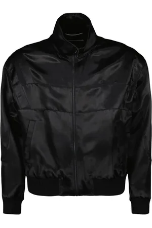 Saint Laurent Jacka, Herr, XL, Satin Bomberjacka med broderat logotyp