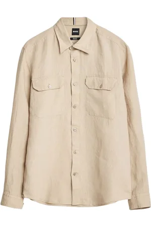 HUGO BOSS Skjorta, Herr, S, Linne, Casual Linneskjorta för Män