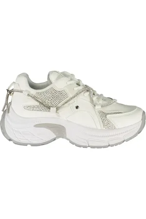 Laura Biagiotti Skor, Dam, 36 EU, Vit Dam Sneaker med Rhinestone Dekorationer