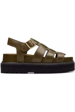 Clarks Skor, Dam, 37 1/2 EU, Läder, Grön Orianna Twist Dammsandal