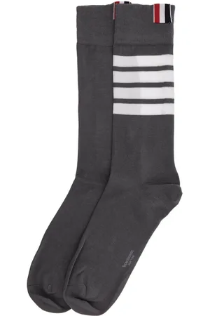 Thom Browne Underkläder, Herr, ONE Size, Bomull, Lätta 4-Bar Bomullsstrumpor Mid