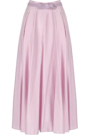 Elisabetta Franchi Kjol, Dam, M, Bomull, Kvartspink Bälteskjol med Båge