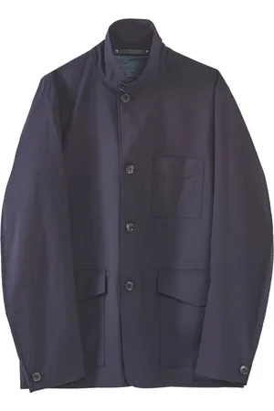 Paul Smith Jacka, Herr, L, Blå Ull Vattentät Jacka Green Storm System