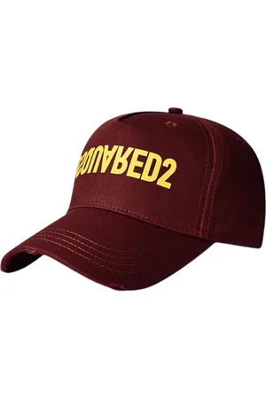 Dsquared2 Accessoarer, Herr, ONE Size, Bomull, Bomull Gabardin Keps i Bordeaux