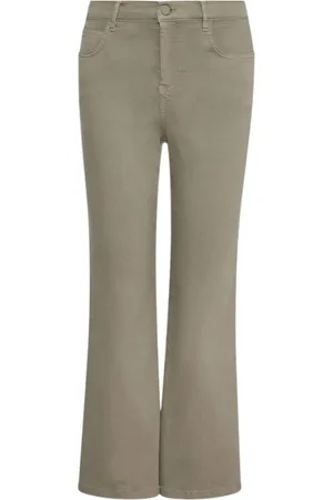 MARELLA Byxor, Dam, 3Xs, Bomull, Grön Flare Cropped Byxor