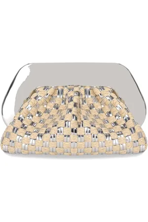 THEMOIRÈ Väska, Dam, ONE Size, Silver Vävd Straw Clutch Väska