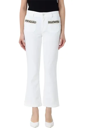 Liu Jo Byxor, Dam, W32, Bomull, Dekorerade Bootcut Jeans Stilfull Blå