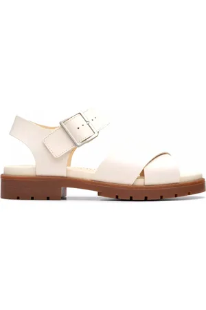 Clarks Skor, Dam, 37 1/2 EU, Stilren dammsandal - off white
