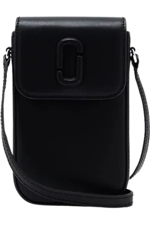 Marc Jacobs Accessoarer, Dam, ONE Size, Läder, Svart Crossbody Telefonväska Äkta Läder