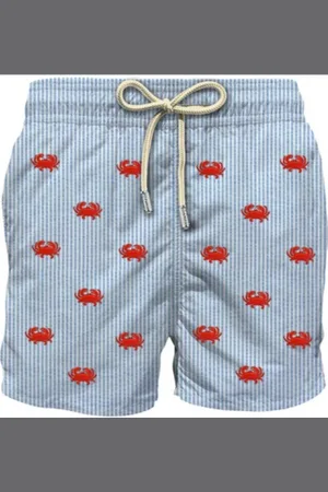 MC2 SAINT BARTH Badkläder, Herr, M, Seersucker Randig Bermuda Shorts