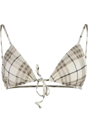 Burberry Badkläder, Dam, M, Triangel Bikini Topp med Check Motif