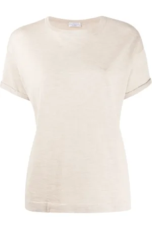 Brunello Cucinelli Stickade tröjor & koftor, Dam, S, Kashmir, Kashmir Blandad Båthals Stickad Topp