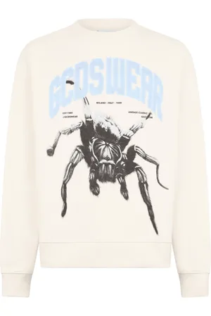 GCDS Sweatshirts & Hoodies, Herr, S, Bomull, Spindel Grafisk Sweatshirt med rund hals