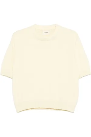 Khaite Stickade tröjor & koftor, Dam, M, Gul Crew Neck Sweater