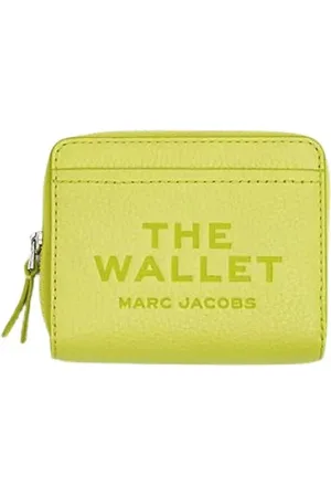 Marc Jacobs Accessoarer, Dam, ONE Size, Läder, Gul läderplånbok med tryckknapp