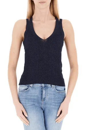 Liu Jo Topp, Dam, S, Räfflad Rund Hals Cut Out Topp