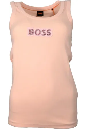 HUGO BOSS Topp, Dam, M, Bomull, Räfflad Bomullstopp med Hematitstenar i Rosa
