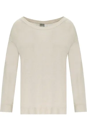 Max Mara Stickade tröjor & koftor, Dam, M, Linne, Linne Dandy Crewneck Jumper