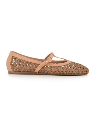 Ancient Greek Sandals Skor, Dam, 39 EU, Läder, Ballerina Sandaler i Rafia och Läder