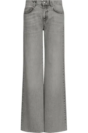 MARELLA Jeans, Dam, XS, Bomull, Grå Wide Leg Jeans