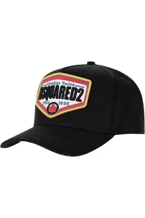 Dsquared2 Accessoarer, Herr, ONE Size, Bomull, Förstörd baseballkeps med broderad lapp