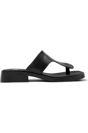 Camper Skor, Dam, 36 EU, Läder, Svarta Asymmetriska Bekväma Sandaler