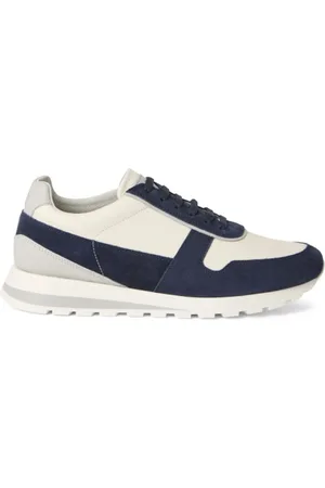 Brunello Cucinelli Skor, Herr, 42 EU, Mocka, Marinblå Panel Sneakers