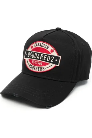Dsquared2 Accessoarer, Herr, ONE Size, Bomull, Svart Keps med Logotyp och Justerbar Rem