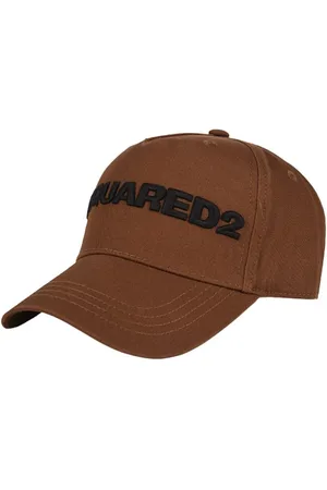 Dsquared2 Accessoarer, unisex, ONE Size, Brun keps med svart brodyr