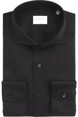 Xacus Skjorta, Herr, 3Xl, Svart Twill Fransk Krage Skjorta Skräddarsydd Passform