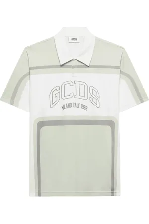 GCDS Topp, Herr, L, Bomull, Färgblock Racing Polo med Logotyptryck