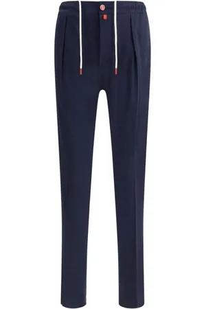 Kiton Byxor, Herr, W32, Bomull, Monogram Patch Bomullsbyxor
