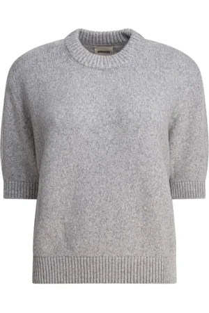 Khaite Stickade tröjor & koftor, Dam, L, Ljusgrå Crew Neck Sweater