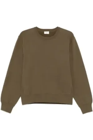Saint Laurent Sweatshirts & Hoodies, Dam, XS, Bomull, Broderad Olivgrön Sweatshirt