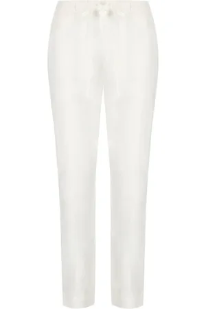 Max Mara Byxor, Dam, M, Bomull, Vita bomullsbyxor med rak passform