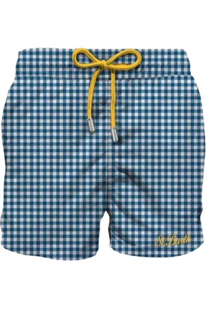 MC2 SAINT BARTH Badkläder, Herr, S, Seersucker Randig Bermuda Shorts