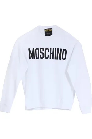 Moschino Sweatshirts & Hoodies, Herr, M, Bomull, Ikoniskt Logotyp Vit Sweatshirt