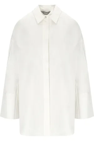 Max Mara Blusar & Skjortor , Dam, 3Xs, Bomull, Vit Sapore Skjorta med Kimono-ärmar