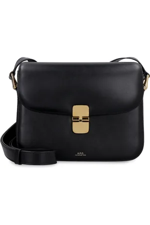 A.P.C. Väska, Dam, ONE Size, Läder, Läder Crossbody-väska med Tryckknappstängning