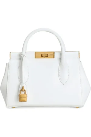 Dolce & Gabbana Väska, Dam, ONE Size, Läder, Vit Läder Toteväska med Lås