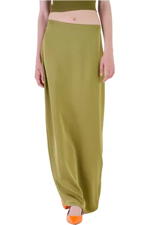 Silvian Heach Kjol, Dam, XL, Polyester, Långkjol med låg midja och dragkedjestängning