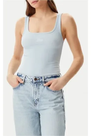 Guess Topp, Dam, M, Bomull, Slim Rib Embro Tank Top