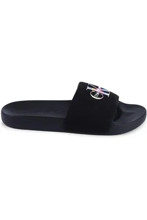 Calvin Klein Skor, Dam, 39 EU, Bomull, Blommig Logo Slides