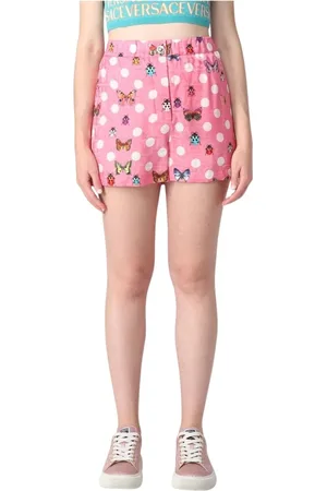 VERSACE Shorts, Dam, L, Rosa Polka Dot Butterfly Shorts