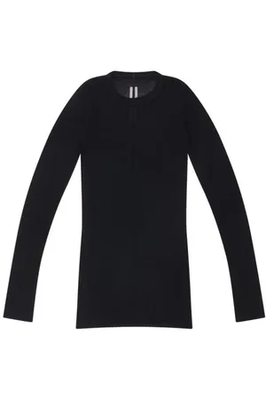 Rick Owens Topp, Herr, L, Svart Rib Jersey T-shirts och Polos