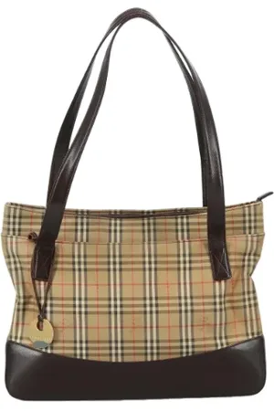 Burberry Pre-owned, Dam, ONE Size, Pre-owned Canvas axelremsvskor